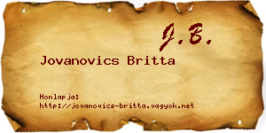 Jovanovics Britta névjegykártya